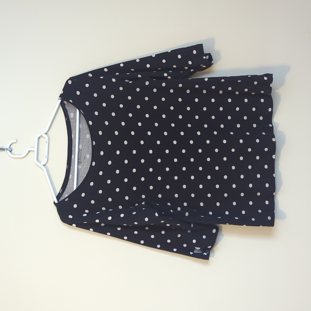 Rietmans Boat Neck Black and White Polka Dot Sweater